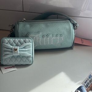 Juicy Couture Light Blue Quilted Clutch Set